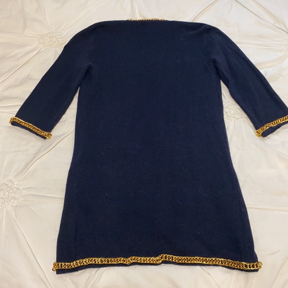 Navy Blue Cardigan with gold chain details - Picture 2 of 4